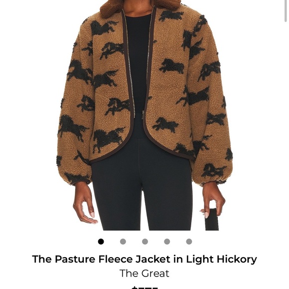 THE GREAT. Brown Fleece Jacket with Black Pattern - Picture 2 of 3